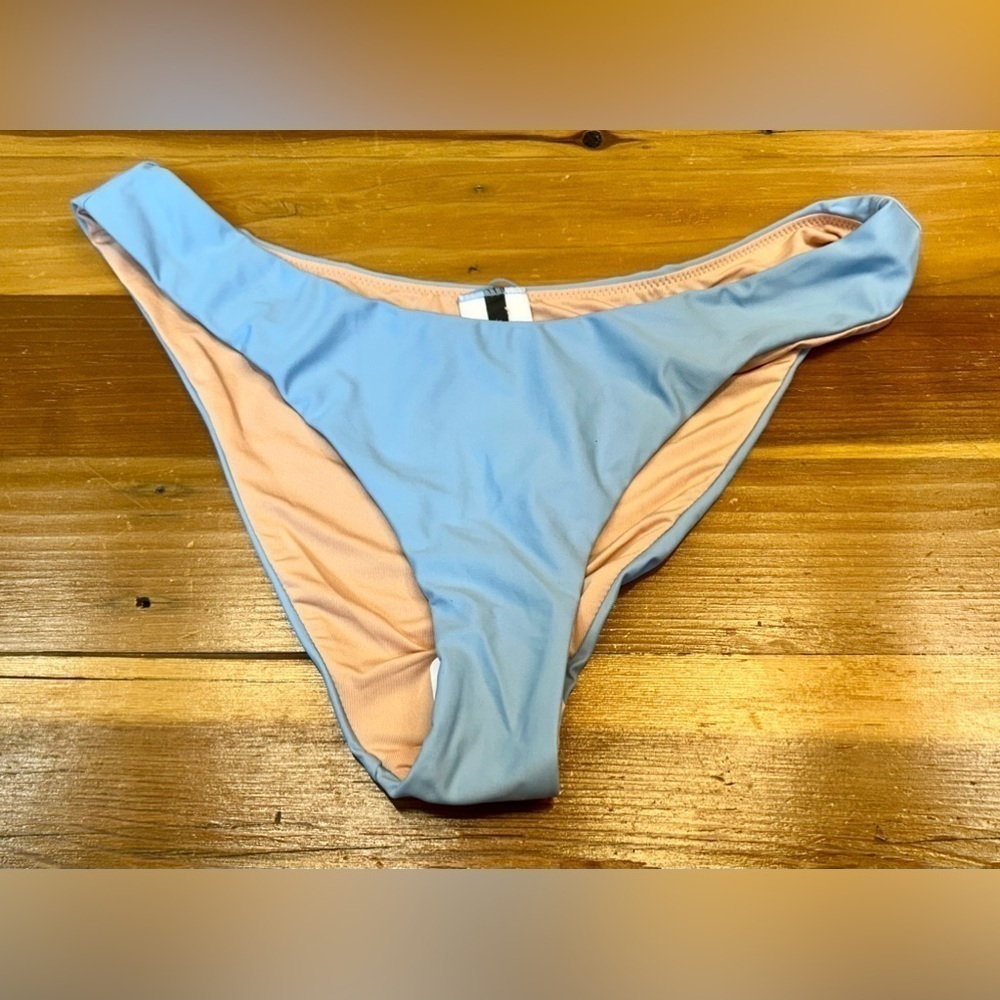 NWT J. Crew Blue Curved Waist Cheeky Bikini Bottom, Mid Rise, Sizes S & M - Picture 5 of 14